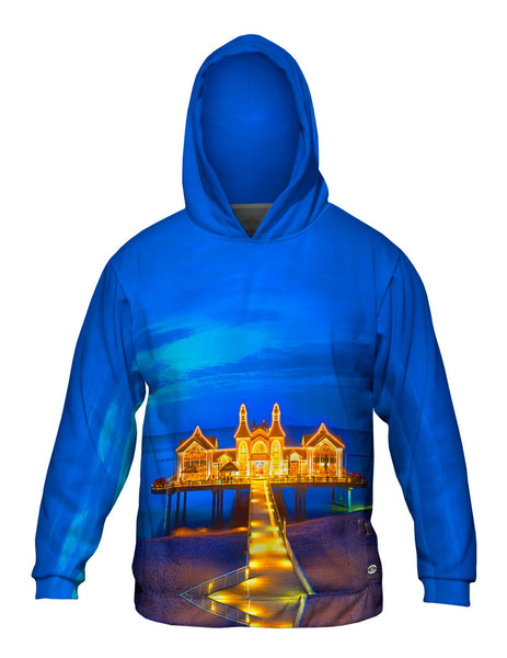 Seebrucke Lights A Glow Blue Sunset&nbsp;Mens Hoodie Sweater