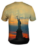 Statue Of Liberty Golden Sunset