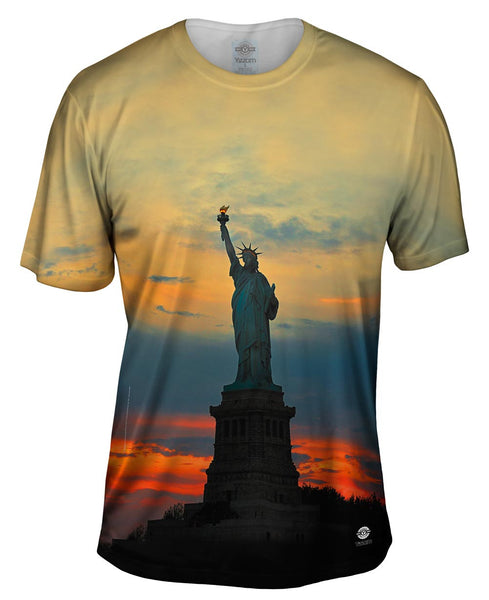 Statue Of Liberty Golden Sunset&nbsp;Mens T-Shirt