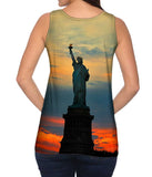 Statue Of Liberty Golden Sunset
