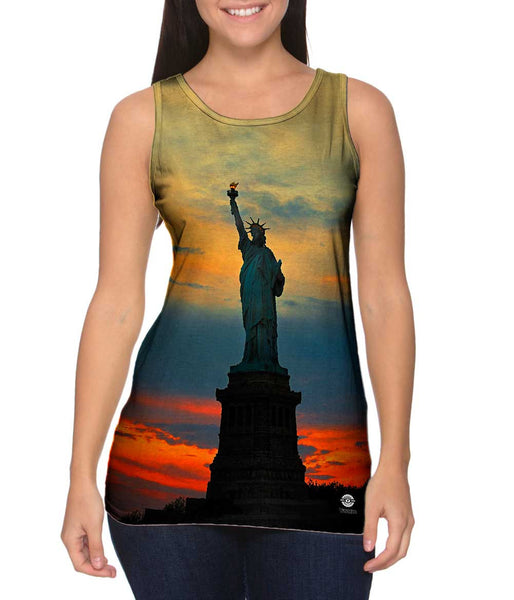 Statue Of Liberty Golden Sunset&nbsp;Womens Tank Top