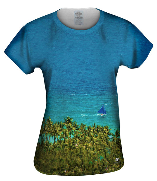 Light Blue Water Paradise Womens Top