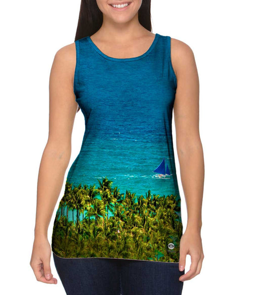 Light Blue Water Paradise&nbsp;Womens Tank Top