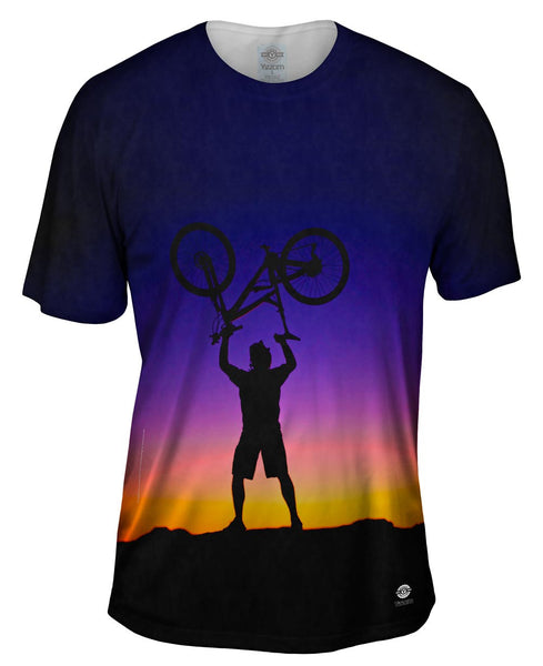 Biker Sunset Victory Mens T-Shirt