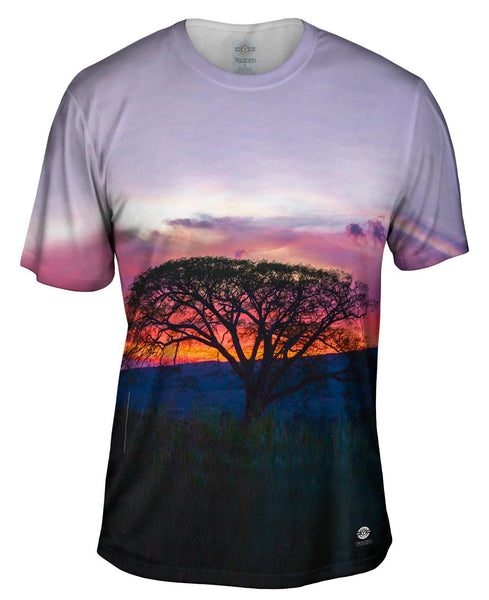 Tree In Silhouette At Sunset&nbsp;Mens T-Shirt