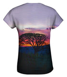 Tree In Silhouette At Sunset