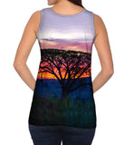 Tree In Silhouette At Sunset