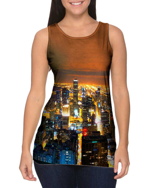 Glowing Chicago Skyline&nbsp;Womens Tank Top