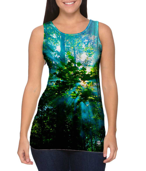 Rays Of Sun Through Smoke In The Trees&nbsp;Womens Tank Top