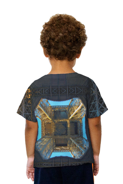 Kids From Below Eiffel Tower Architecture Kids T-Shirt