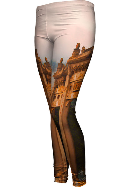 Po Lin Monastery In The Mountains Womens Leggings