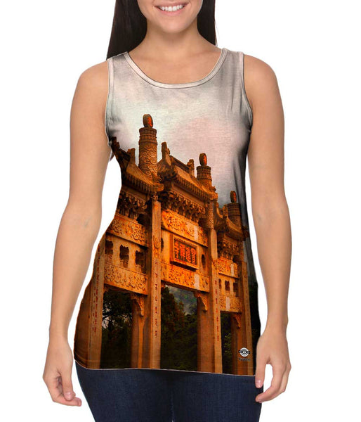 Po Lin Monastery In The Mountains&nbsp;Womens Tank Top