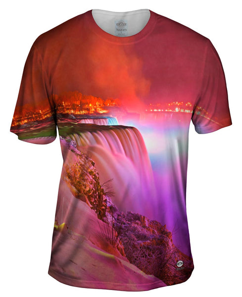 Glowing Niagara Falls Winter Mens T-Shirt