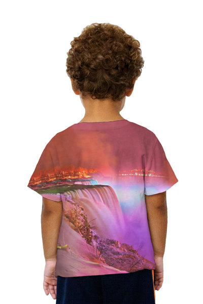 Kids Glowing Niagara Falls Winter Kids T-Shirt