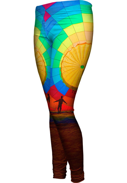 Hot Air Balloon Inflating Womens Leggings