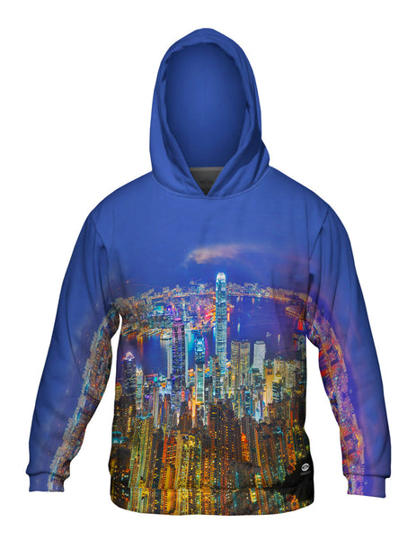 Glowing Hong Kong Night Skyline&nbsp;Mens Hoodie Sweater