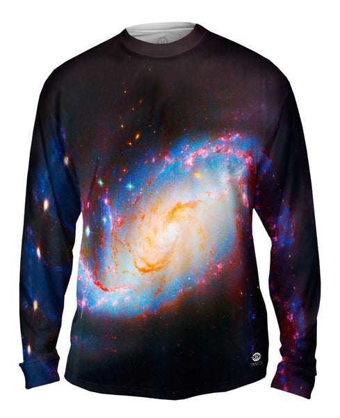 Space Galaxy Ngc 1672 Hst Mens Long Sleeve