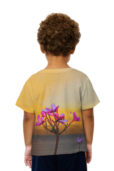 Kids Sunset With Frangipani Blossoms In Labuan Bajo Kids T-Shirt