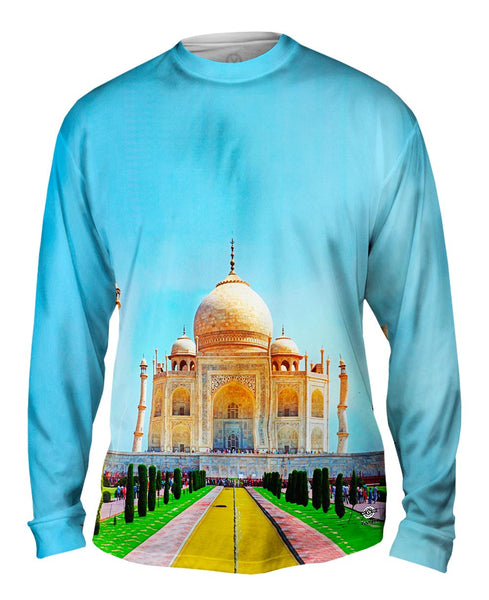 Sunny Day Taj Mahal India Mens Long Sleeve