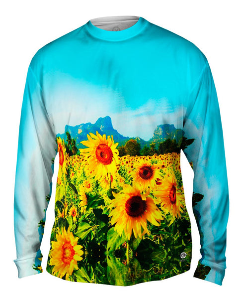 Sunflowers Montain View Thailand Mens Long Sleeve