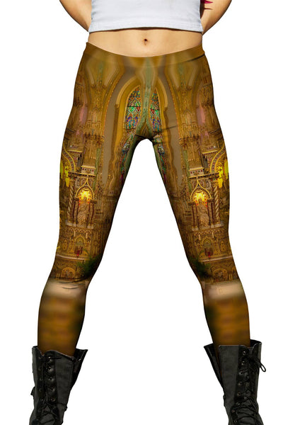 The Front Of The Notre Dame Cathedral Basilica Womens Leggings