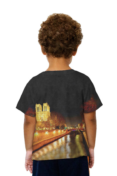 Kids Cathedral Notre Dame De Paris Night Kids T-Shirt