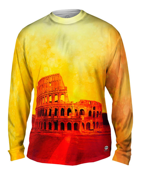 Fashion Golden Colosseum Rome Italy Mens Long Sleeve