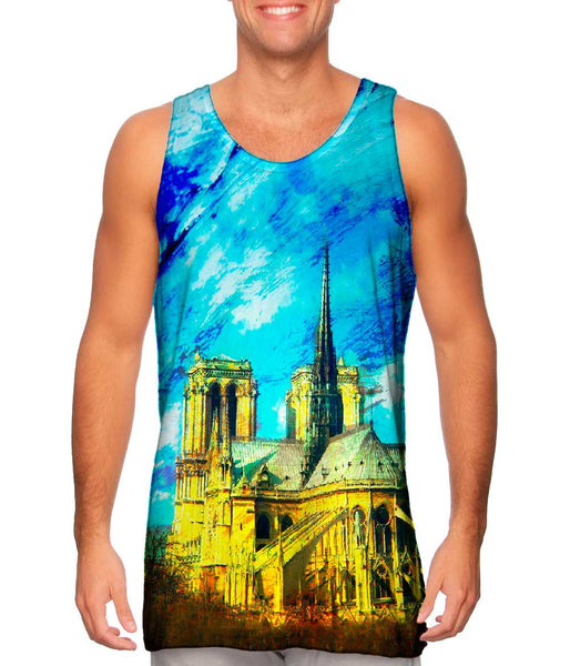 Impressionist Notre Dame Cathedral Spire&nbsp;Mens Tank Top