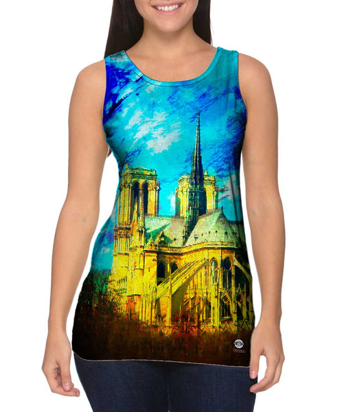 Impressionist Notre Dame Cathedral Spire&nbsp;Womens Tank Top