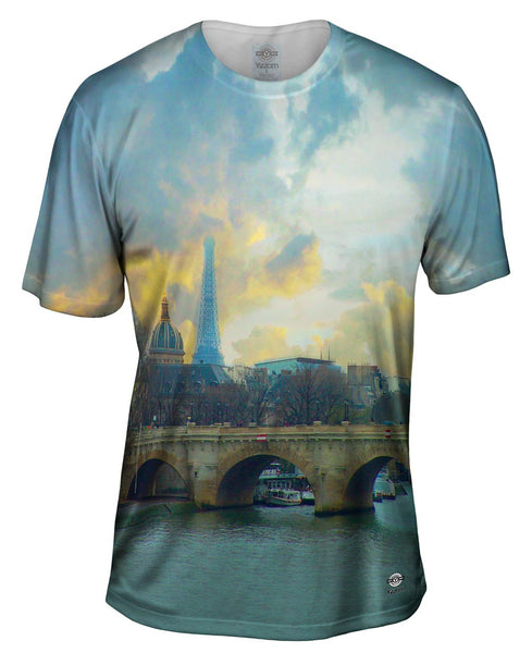 Paris France Eiffel Tower Cloud Frenzy&nbsp;Mens T-Shirt