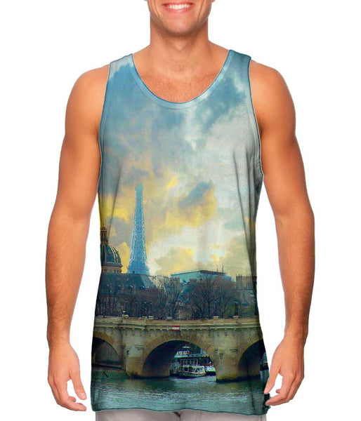 Paris France Eiffel Tower Cloud Frenzy&nbsp;Mens Tank Top
