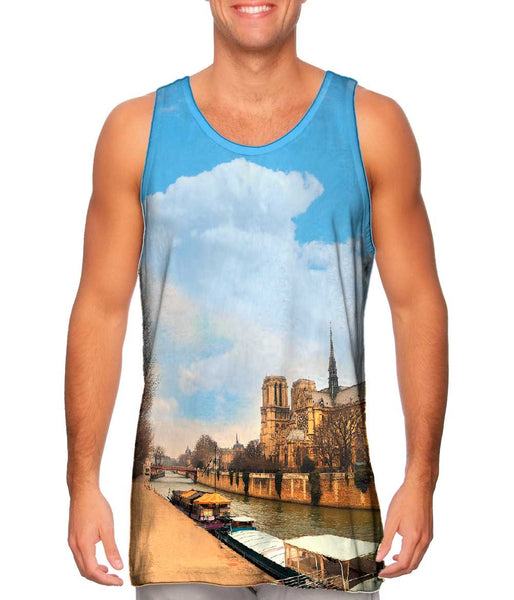 Sleek Cathedral Notre Dame&nbsp;Mens Tank Top