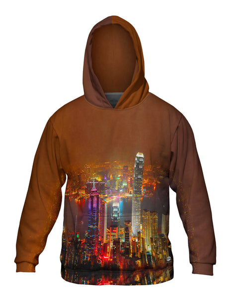 Hong Kong Night Views Mens Hoodie Sweater