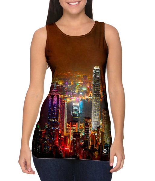 Hong Kong Night Views&nbsp;Womens Tank Top