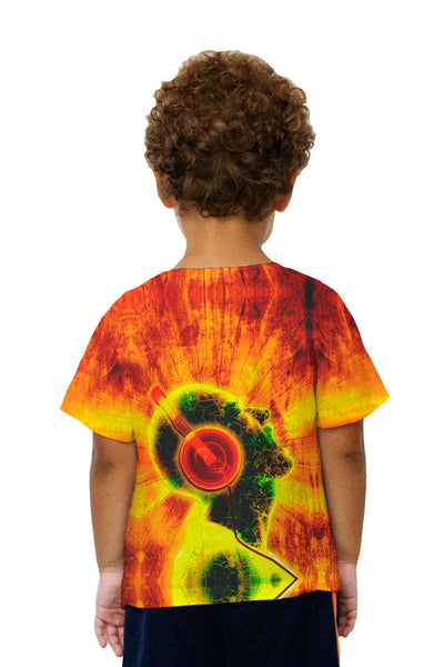 Kids Edm Blazing Music Orange Kids T-Shirt
