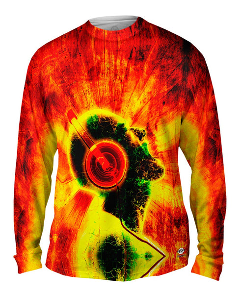 Edm Blazing Music Orange Mens Long Sleeve