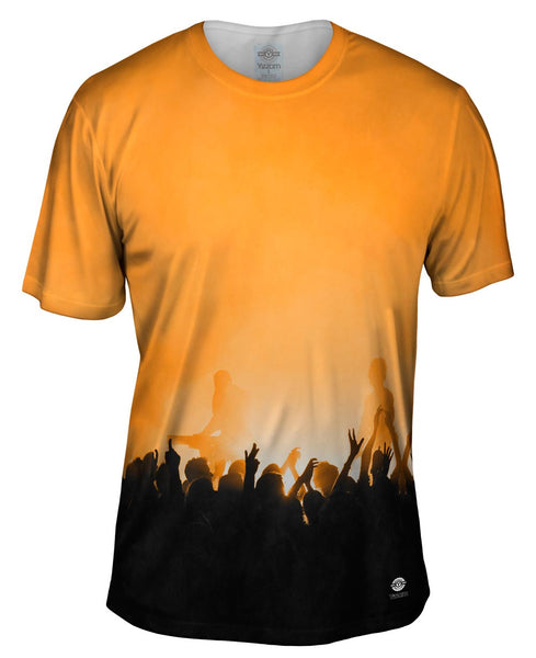 Edm Music Makes The Crowd Orange Mens T-Shirt