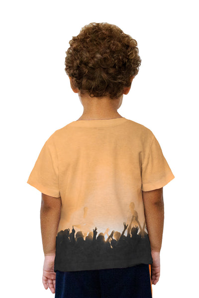 Kids Edm Music Makes The Crowd Orange Kids T-Shirt