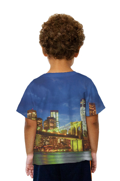 Kids New York Skyline Navy Night Kids T-Shirt