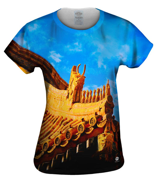 Japanese Shrine Ornate Roof Womens Top