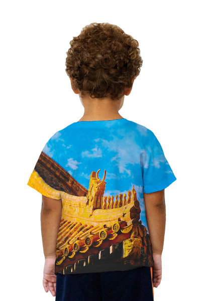 Kids Japanese Shrine Ornate Roof Kids T-Shirt