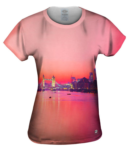 London Thames Sunset Panorama Womens Top