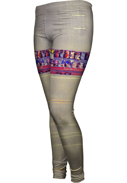 Red Tour Bus Chicago Tourists Womens Leggings