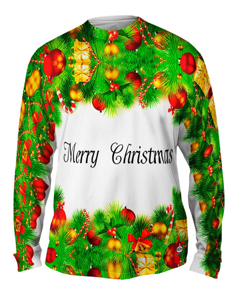 Merry Christmas Garland&nbsp;Mens Long Sleeve