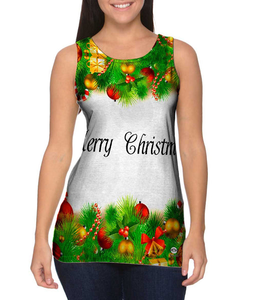 Merry Christmas Garland&nbsp;Womens Tank Top