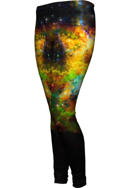 Space Galaxy Ribbon Womens Leggings