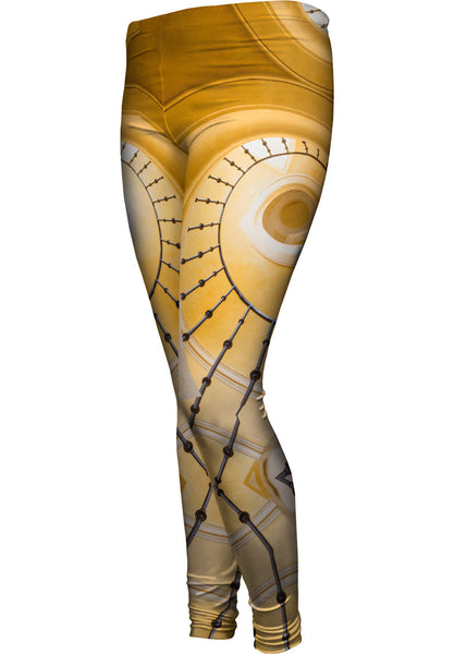 Golden Spiral Womens Leggings