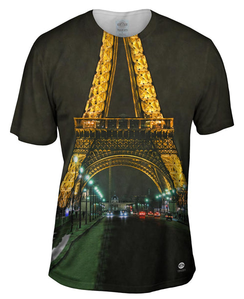 Eiffel Tower Tour At Night Mens T-Shirt