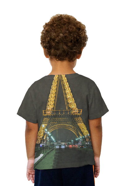 Kids Eiffel Tower Tour At Night Kids T-Shirt