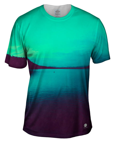 Fallen Leaf Lake Sunset Purple Green&nbsp;Mens T-Shirt